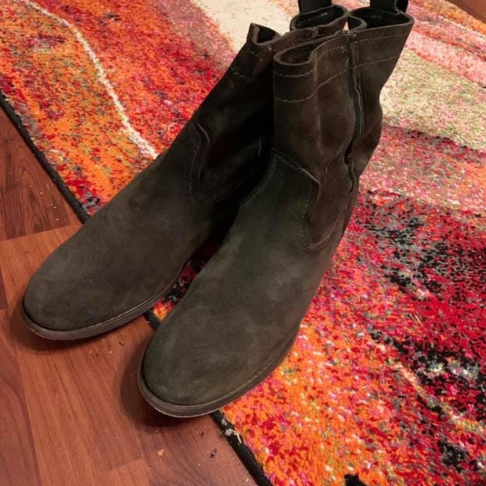 Dark Brown Frye Ankle Boots